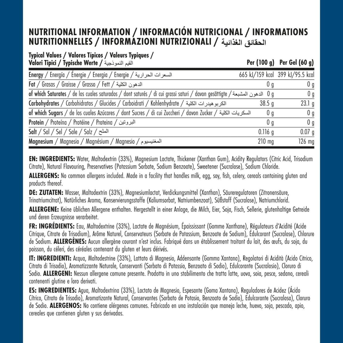 6 Pack Endurance Isotonic Energy Gels